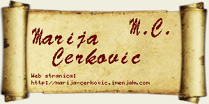 Marija Čerković vizit kartica
